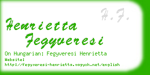 henrietta fegyveresi business card